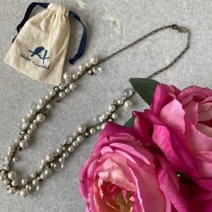Pearl + Crystal Drops Long Necklace